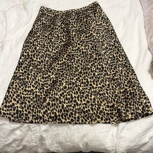 J. Crew Animal Print Midi Skirt
